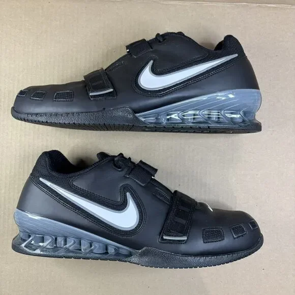 Nike Romaleos 2 Mens Size 14 Weightlifting Shoes Black White Grey 476927-010 - Picture 4 of 15